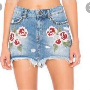 Free People Jean skirt